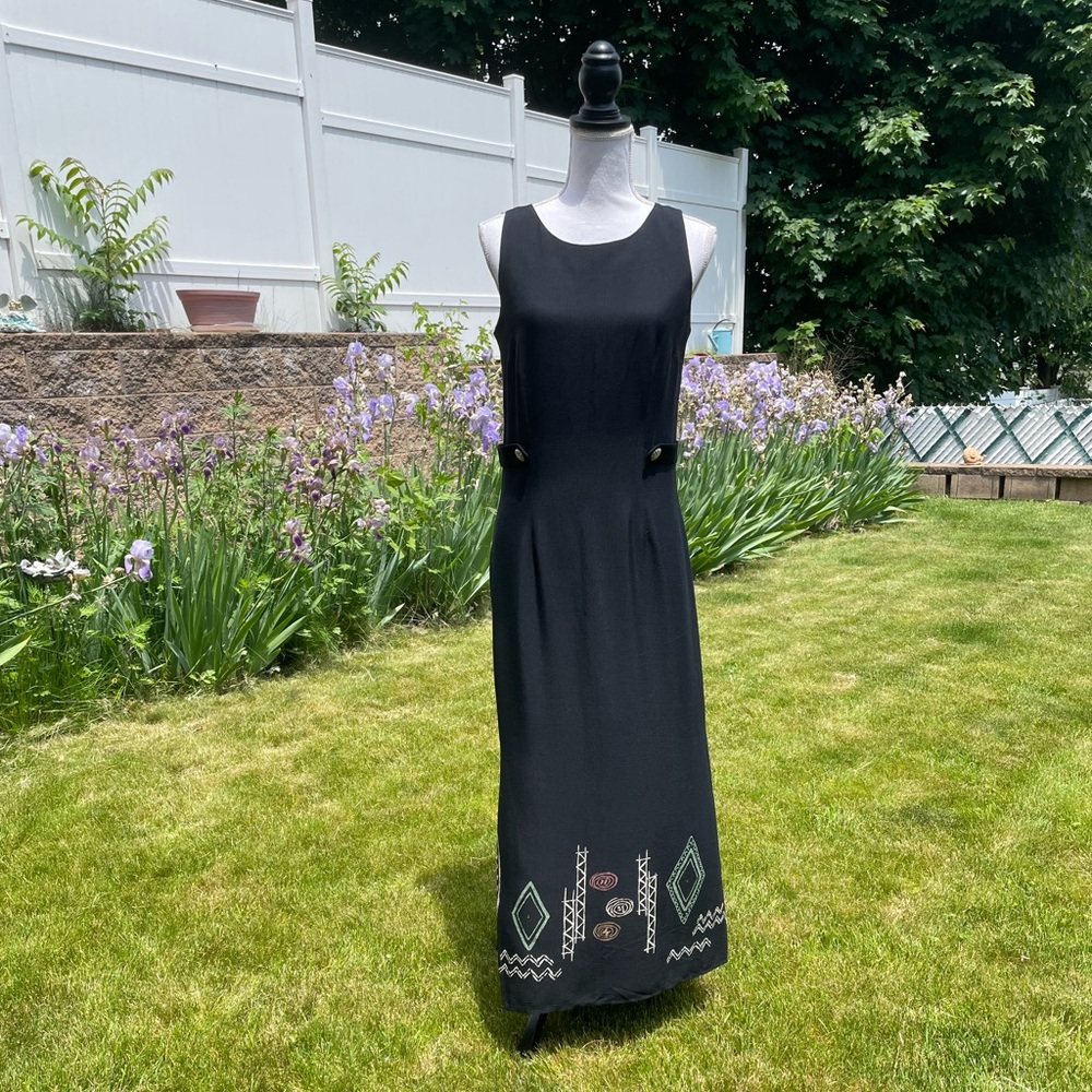 Vintage Max Taylor Black Maxi Sundress
